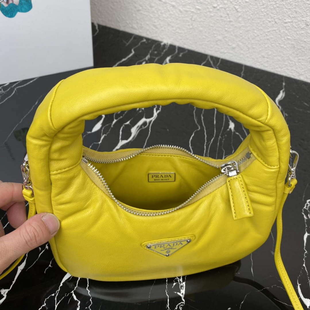 Prada 1BA384 Prada Soft Padded Nappa Leather Mini Bag Yellow