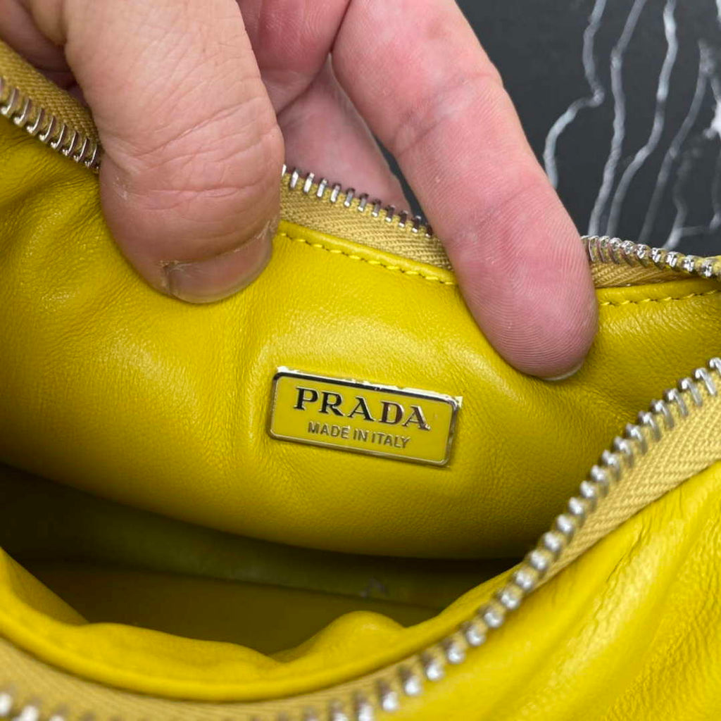 Prada 1BA384 Prada Soft Padded Nappa Leather Mini Bag Yellow