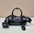 Prada 1BA389 Antique Nappa Leather Handbag Black - Default Title - View 1