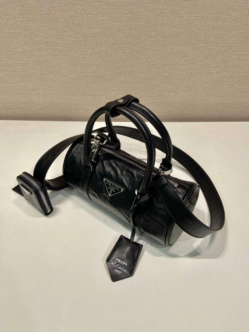Prada 1BA389 Antique Nappa Leather Handbag Black - Default Title - View 2