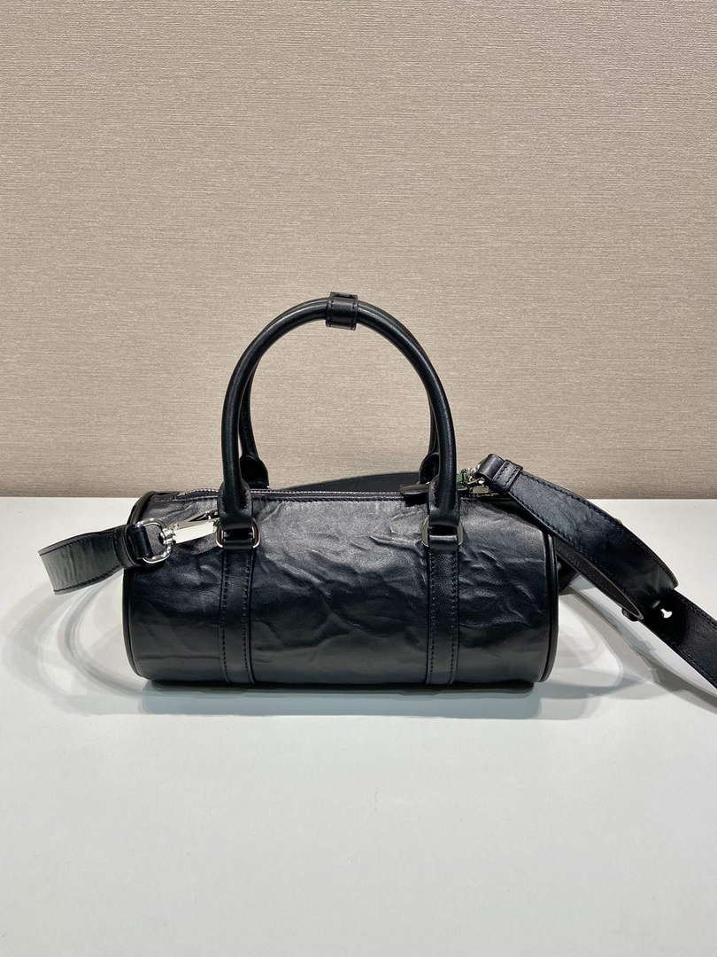 Prada 1BA389 Antique Nappa Leather Handbag Black
