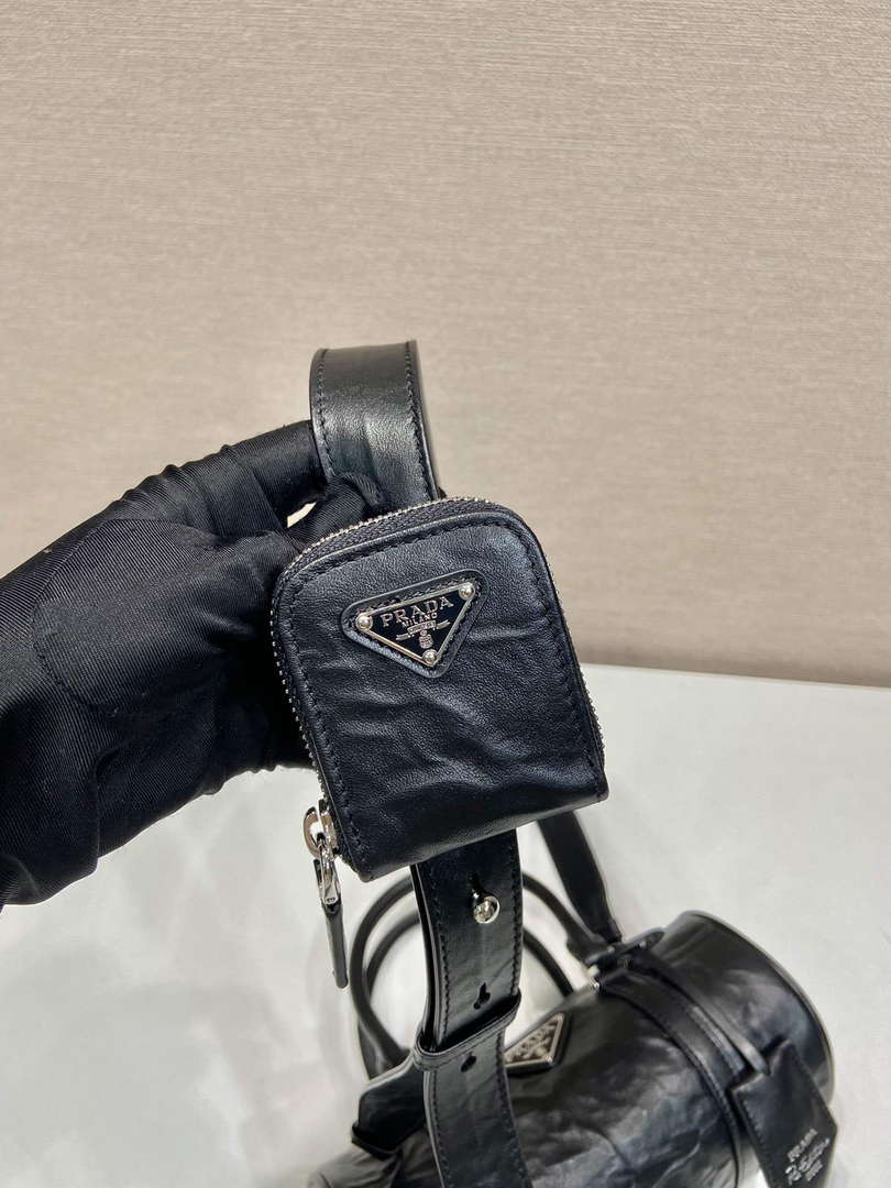 Prada 1BA389 Antique Nappa Leather Handbag Black - Default Title - View 5