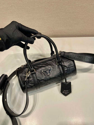 Prada 1BA389 Antique Nappa Leather Handbag Black - Default Title - View 8