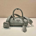 Prada 1BA389 Antique Nappa Leather Handbag Gray - Default Title - View 1