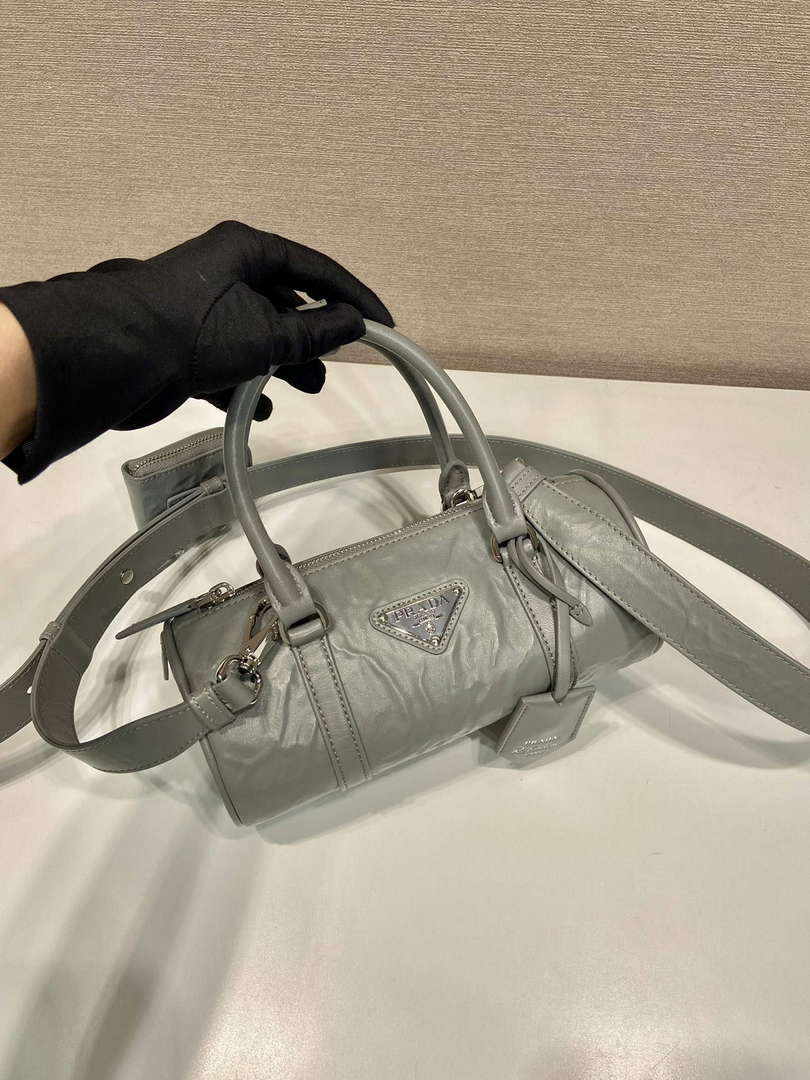 Prada 1BA389 Antique Nappa Leather Handbag Gray - Default Title - View 2