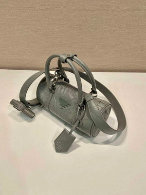 Prada 1BA389 Antique Nappa Leather Handbag Gray - Default Title - View 3