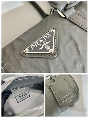 Prada 1BA389 Antique Nappa Leather Handbag Gray - Default Title - View 9