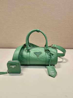 Prada 1BA389 Antique Nappa Leather Handbag Green - Default Title - View 1