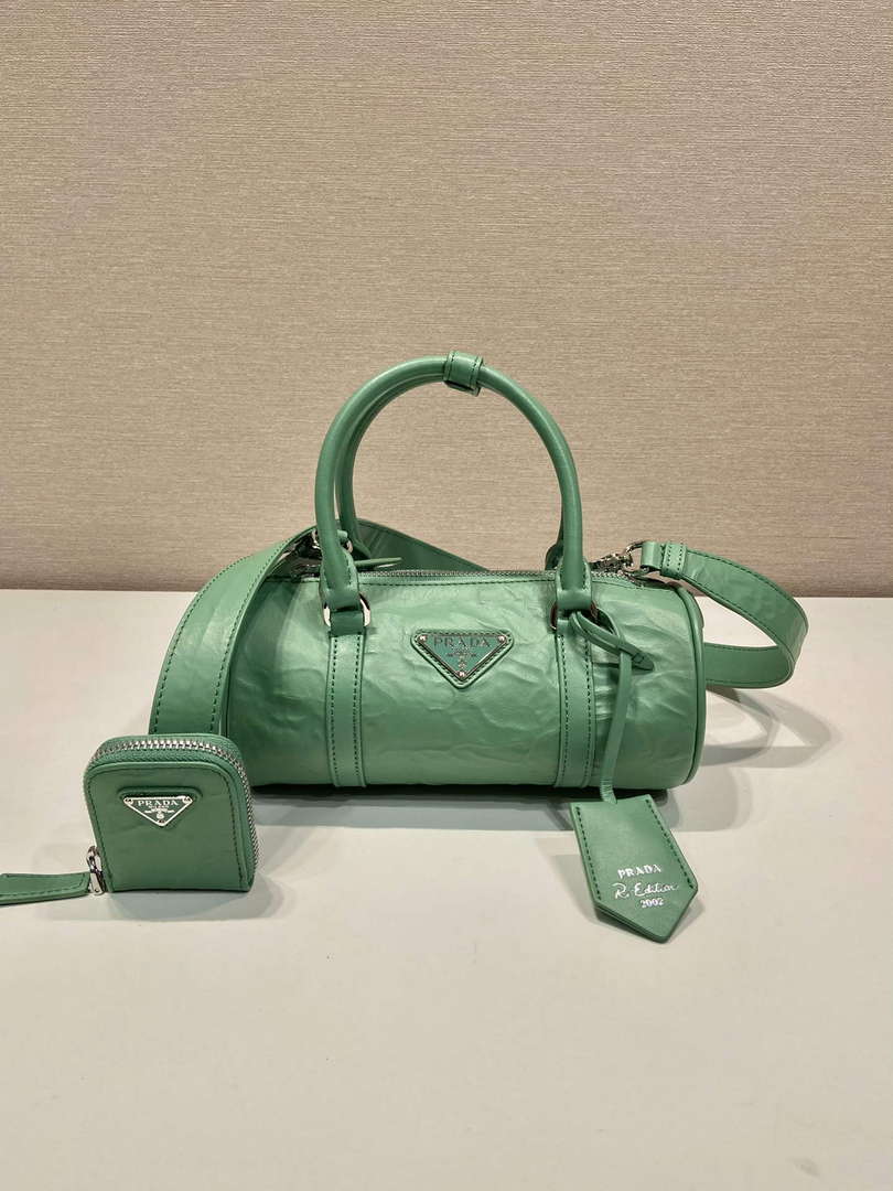Prada 1BA389 Antique Nappa Leather Handbag Green - Default Title - View 1