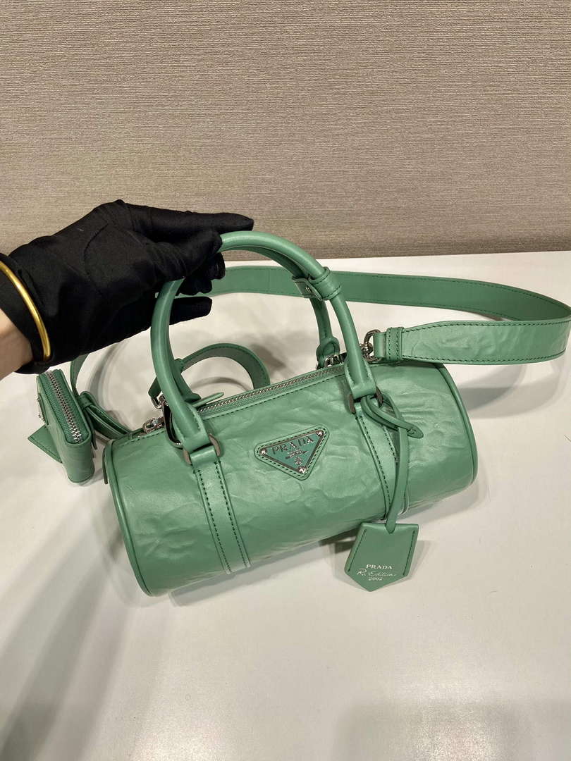 Prada 1BA389 Antique Nappa Leather Handbag Green