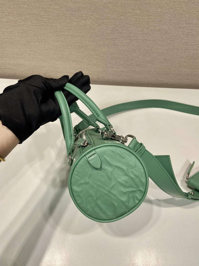 Prada 1BA389 Antique Nappa Leather Handbag Green