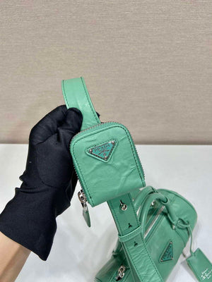 Prada 1BA389 Antique Nappa Leather Handbag Green - Default Title - View 7