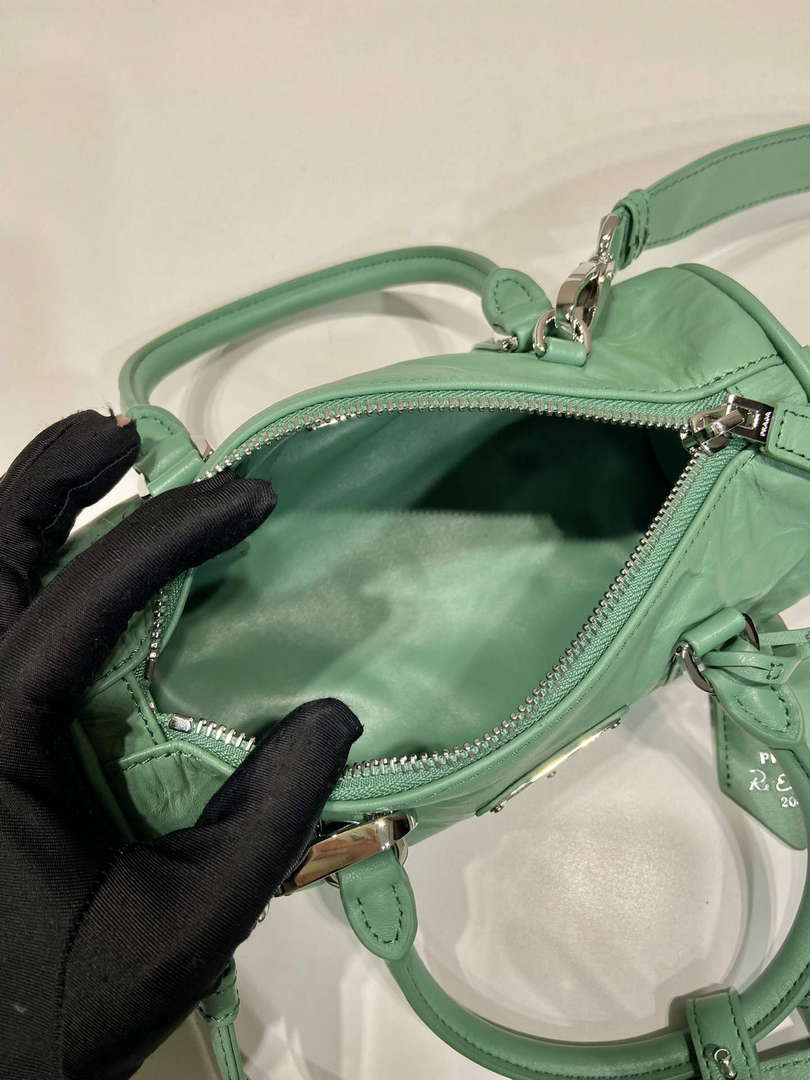 Prada 1BA389 Antique Nappa Leather Handbag Green - Default Title - View 8