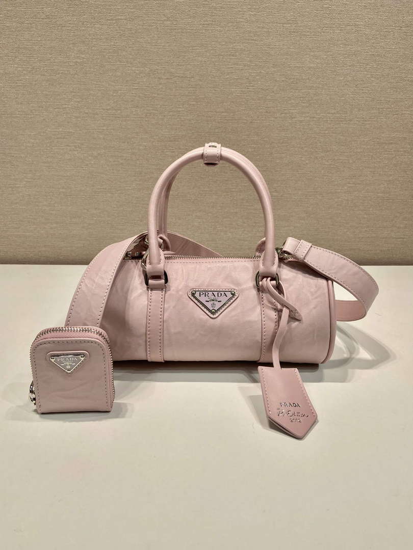 Prada 1BA389 Antique Nappa Leather Handbag Pink - Default Title - View 1