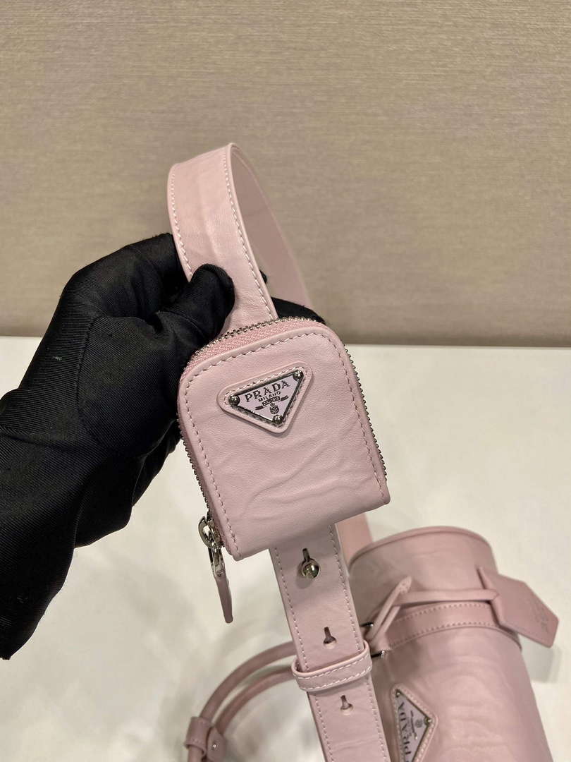 Prada 1BA389 Antique Nappa Leather Handbag Pink - Default Title - View 7
