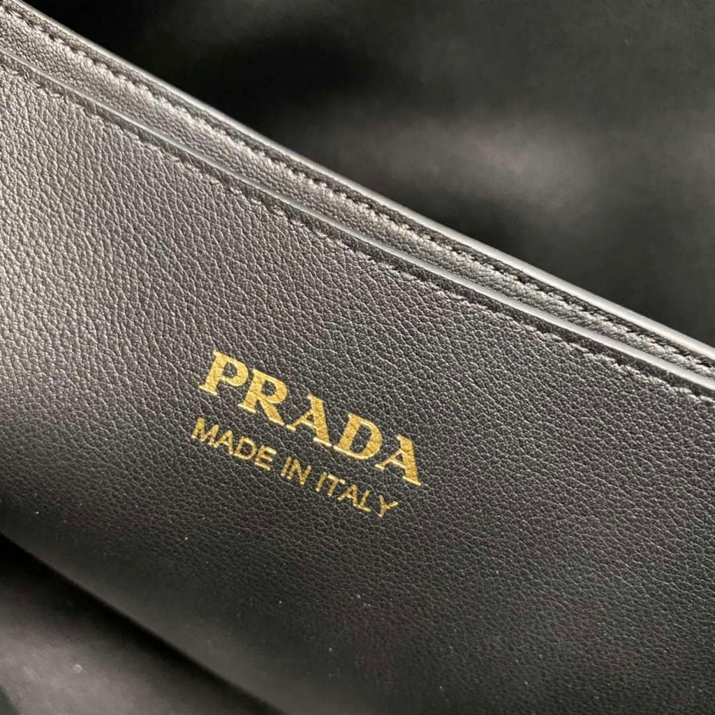 Prada 1BA418 Small Leather Handbag With Belt Black