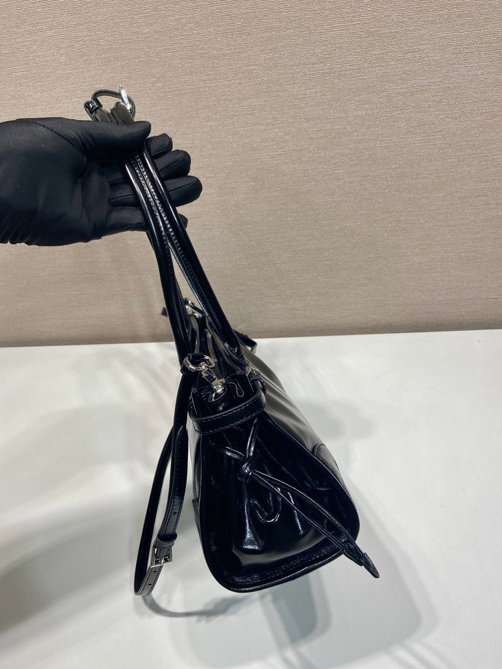 Prada 1BA426 Medium leather handbag Black