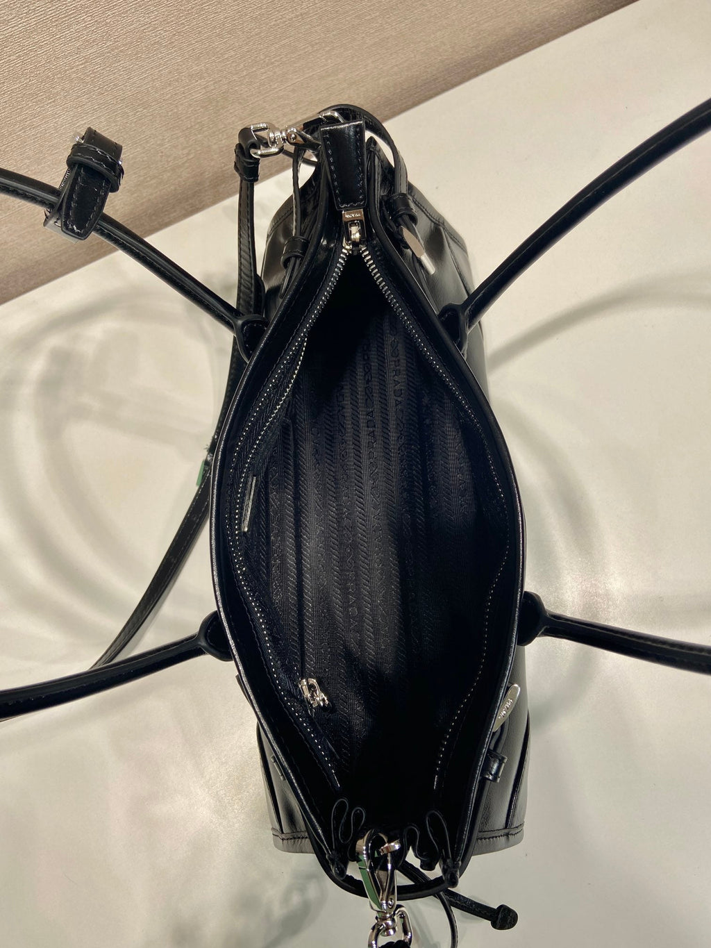 Prada 1BA426 Medium leather handbag Black