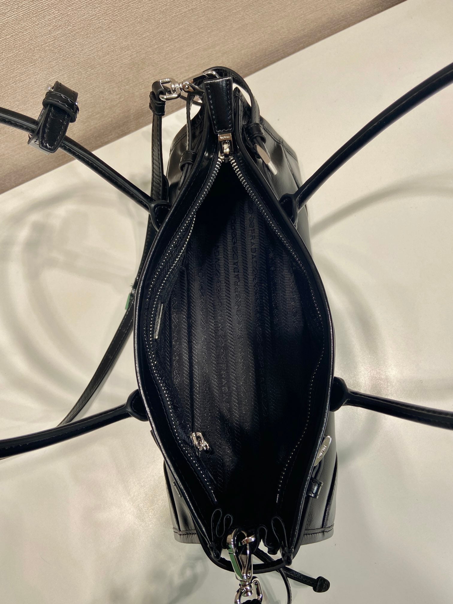 Prada 1BA426 Medium leather handbag Black