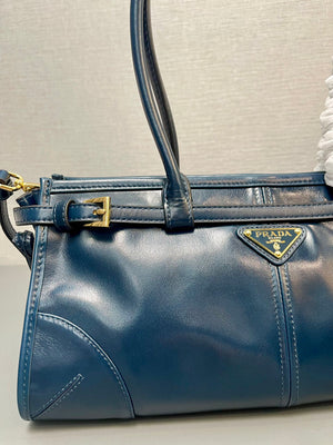 Prada 1BA426 Medium leather handbag Denim - Default Title - View 5