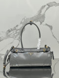 Prada 1BA426 Medium leather handbag Gray