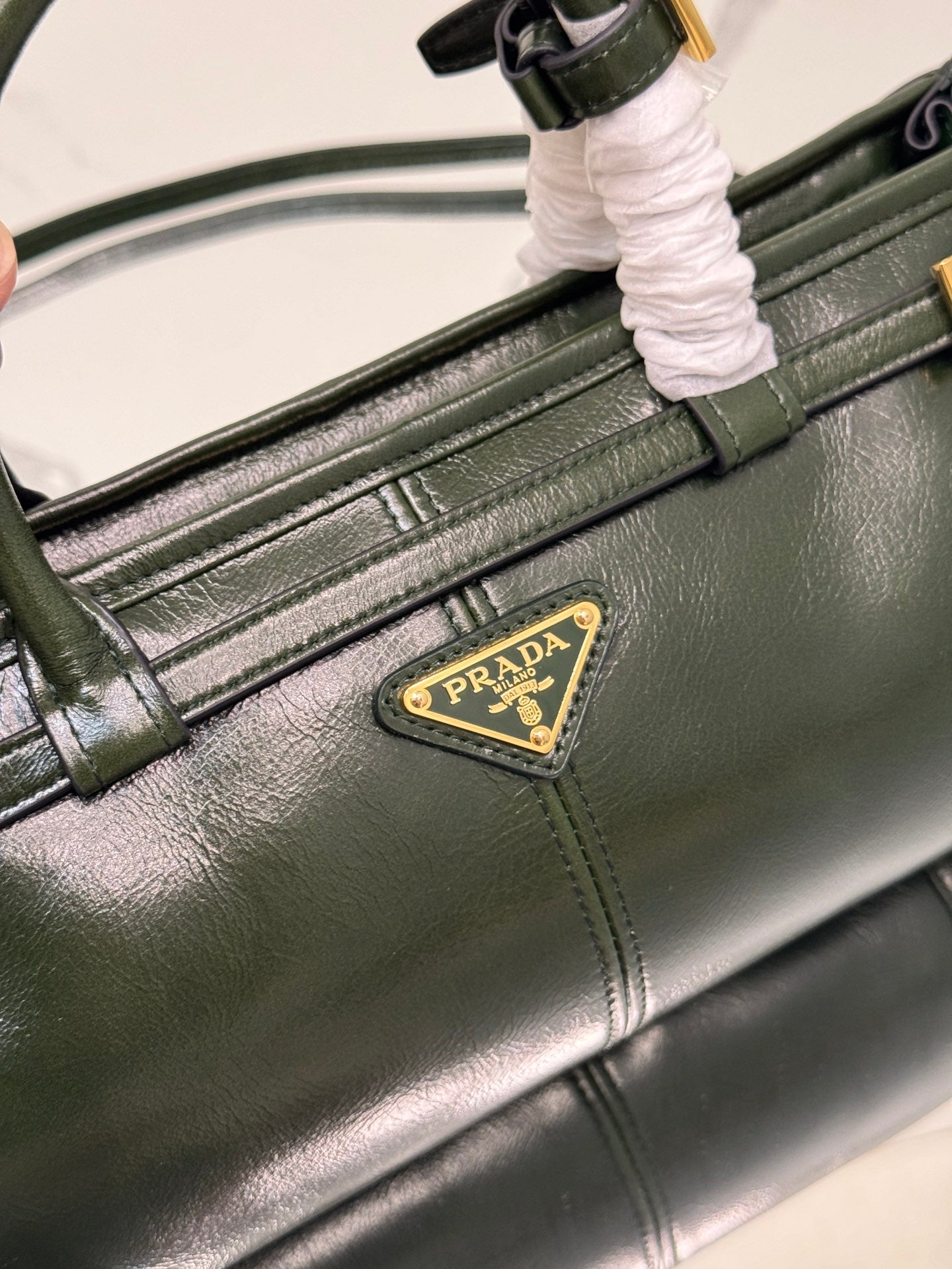 Prada 1BA426 Medium leather handbag Dark Green