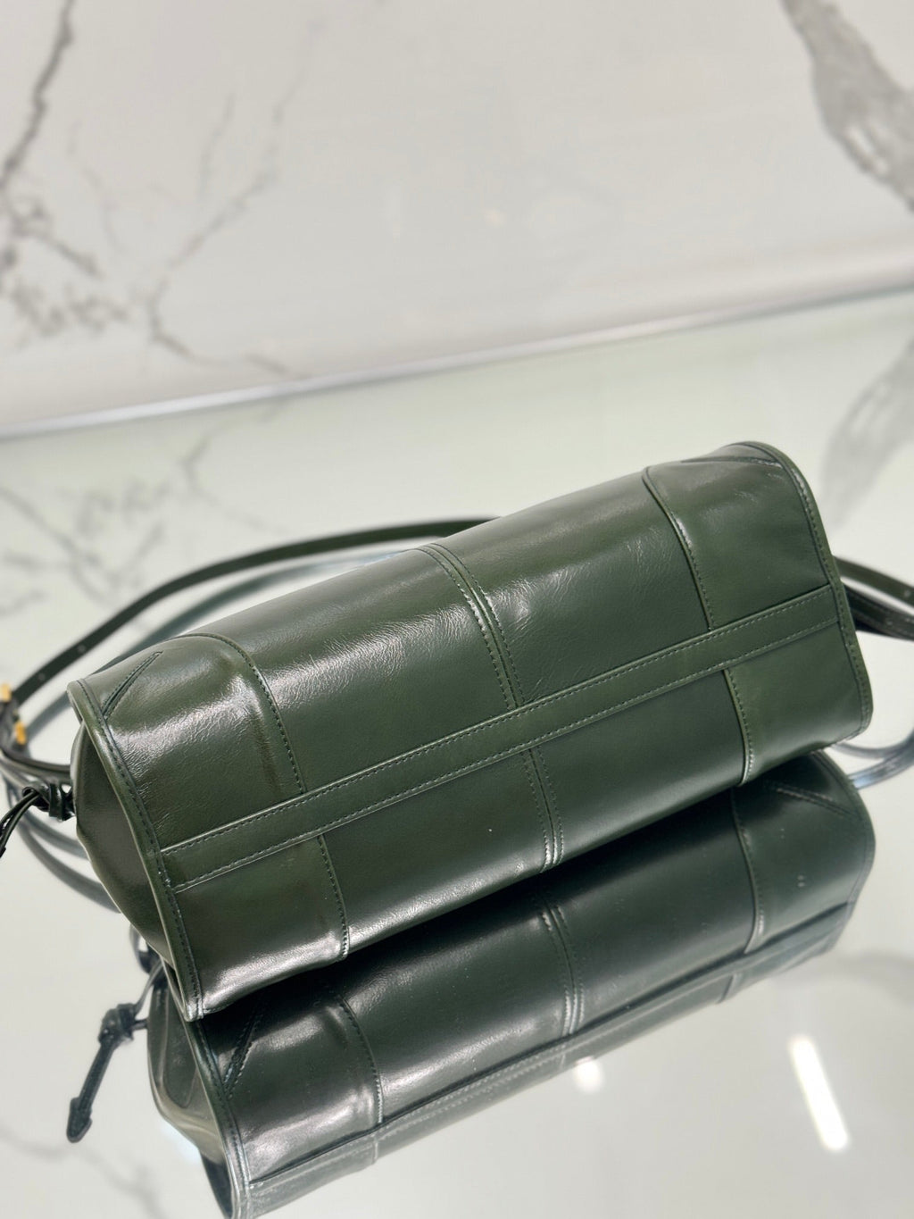 Prada 1BA426 Medium leather handbag Dark Green
