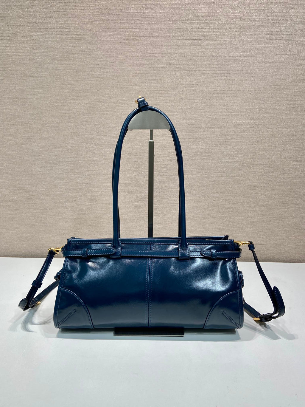 Prada 1BA426 Medium leather handbag Navy Blue