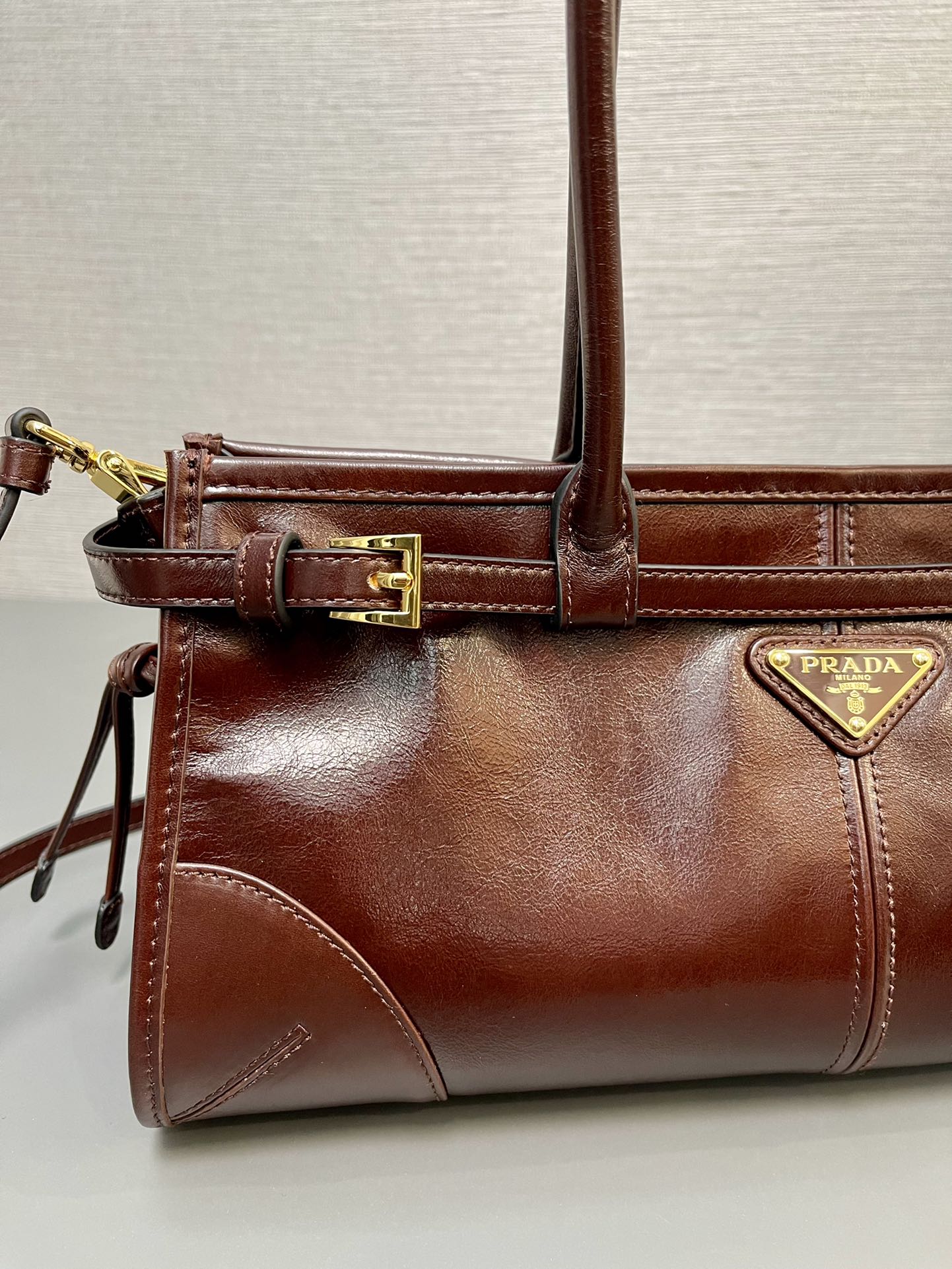 Prada 1BA426 Medium leather handbag Wine Red