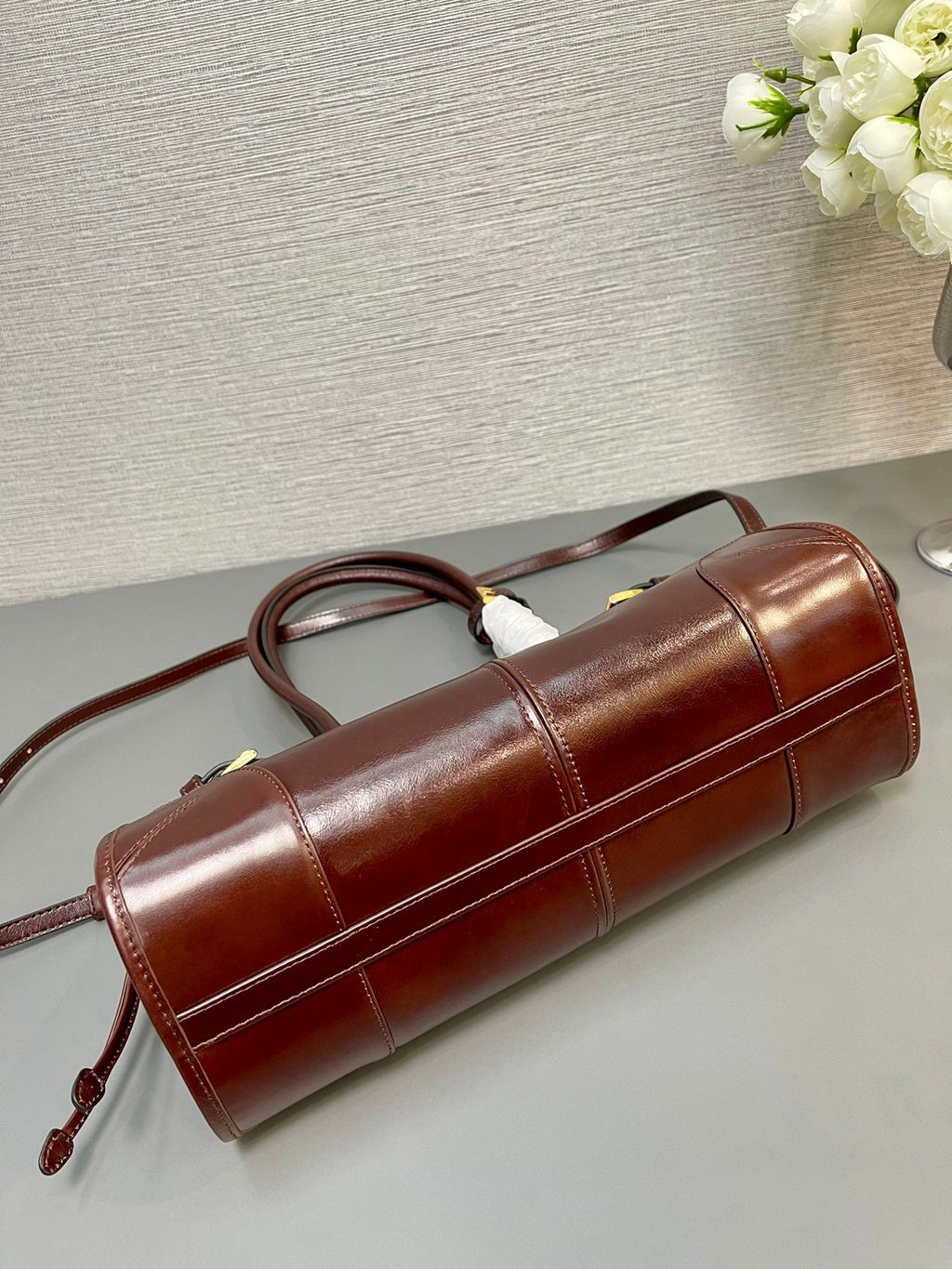 Prada 1BA426 Medium leather handbag Wine Red
