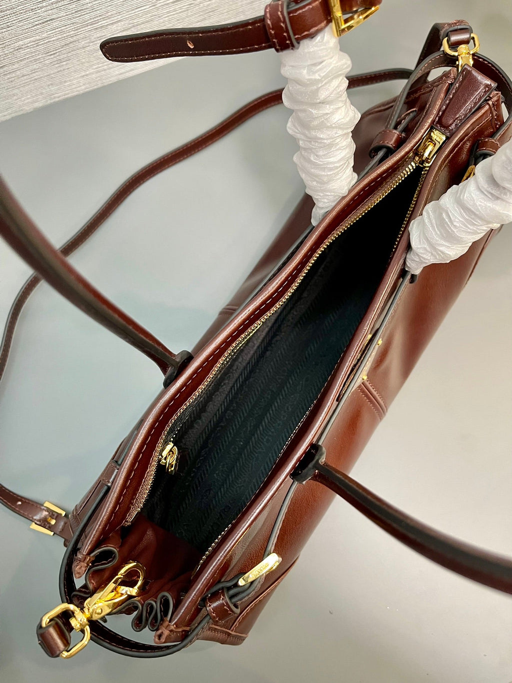 Prada 1BA426 Medium leather handbag Wine Red