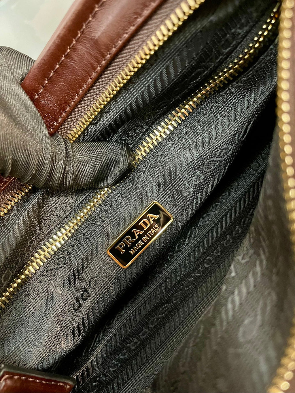 Prada 1BA426 Medium leather handbag Wine Red