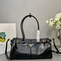 Prada 1BA426 Medium naplak patent leather handbag Black - Default Title - View 1