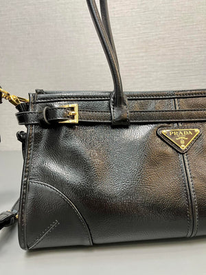 Prada 1BA426 Medium naplak patent leather handbag Black - Default Title - View 4