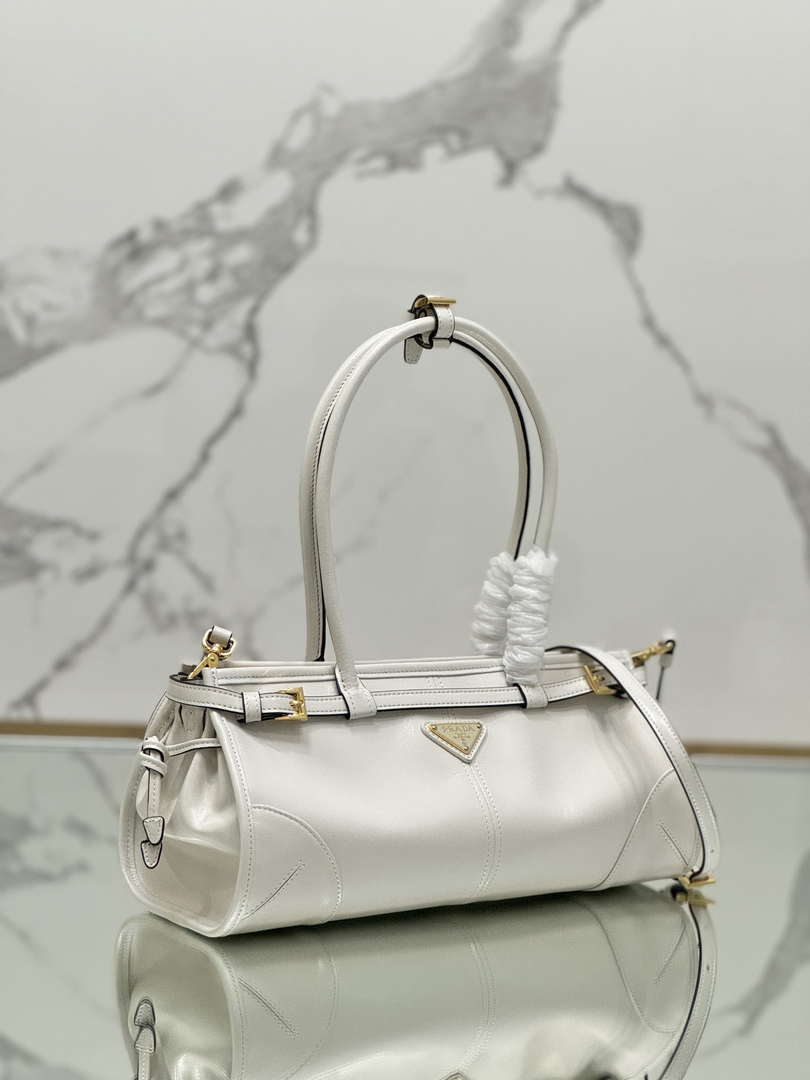 Prada 1BA426 Medium leather handbag Silver Gray