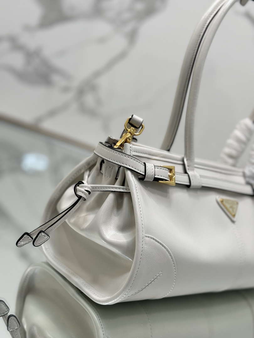 Prada 1BA426 Medium leather handbag Silver Gray