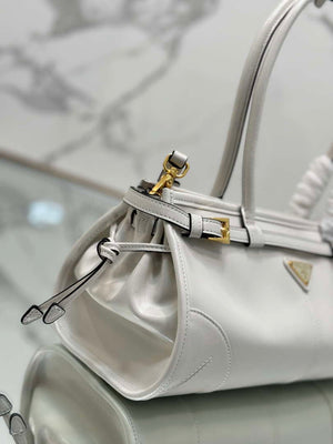 Prada 1BA426 Medium leather handbag Silver Gray - Default Title - View 6
