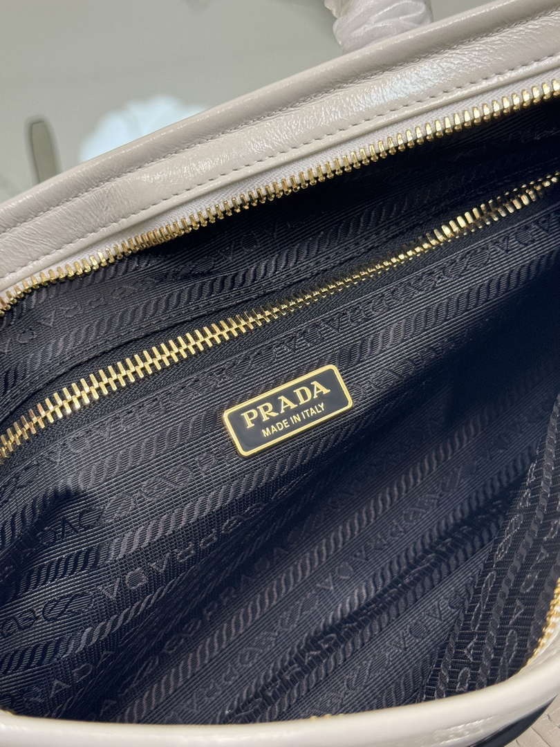 Prada 1BA426 Medium leather handbag Silver Gray