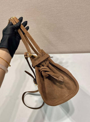 Prada 1BA426 Medium suede handbag Brown - Default Title - View 4