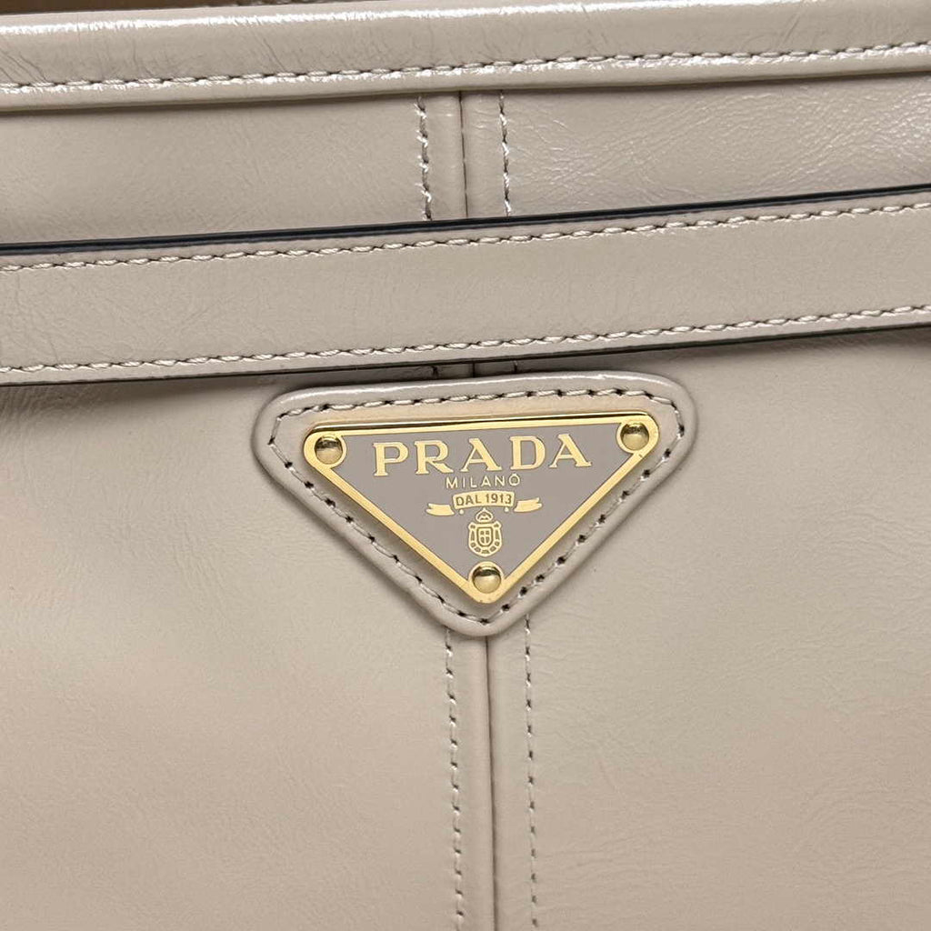 Prada 1BA433 Large Leather Handbag Apricot
