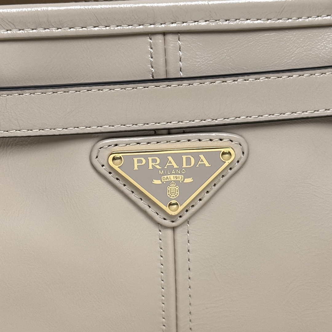 Prada 1BA433 Large Leather Handbag Apricot