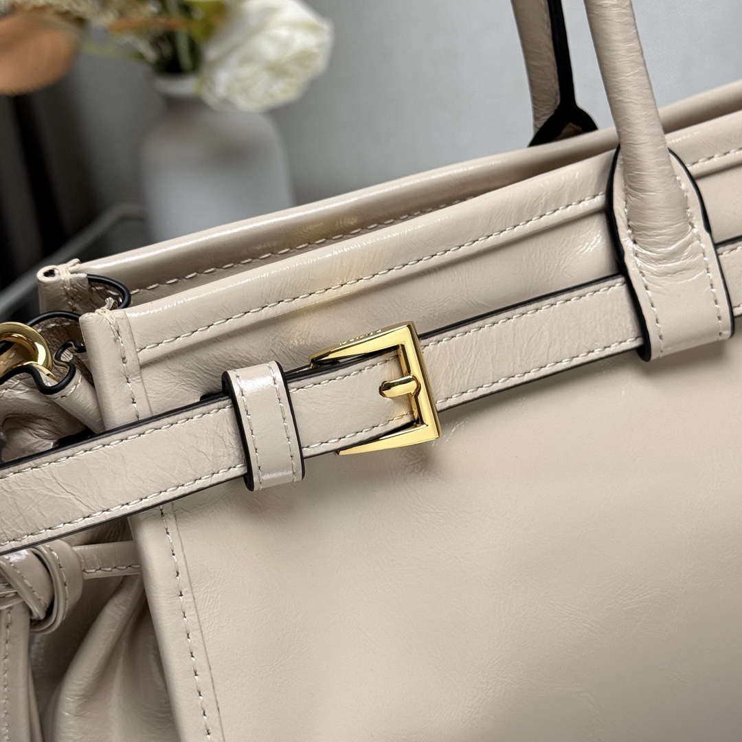 Prada 1BA433 Large Leather Handbag Apricot