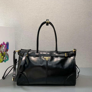 Prada 1BA433 Large Leather Handbag Black - Default Title - View 1