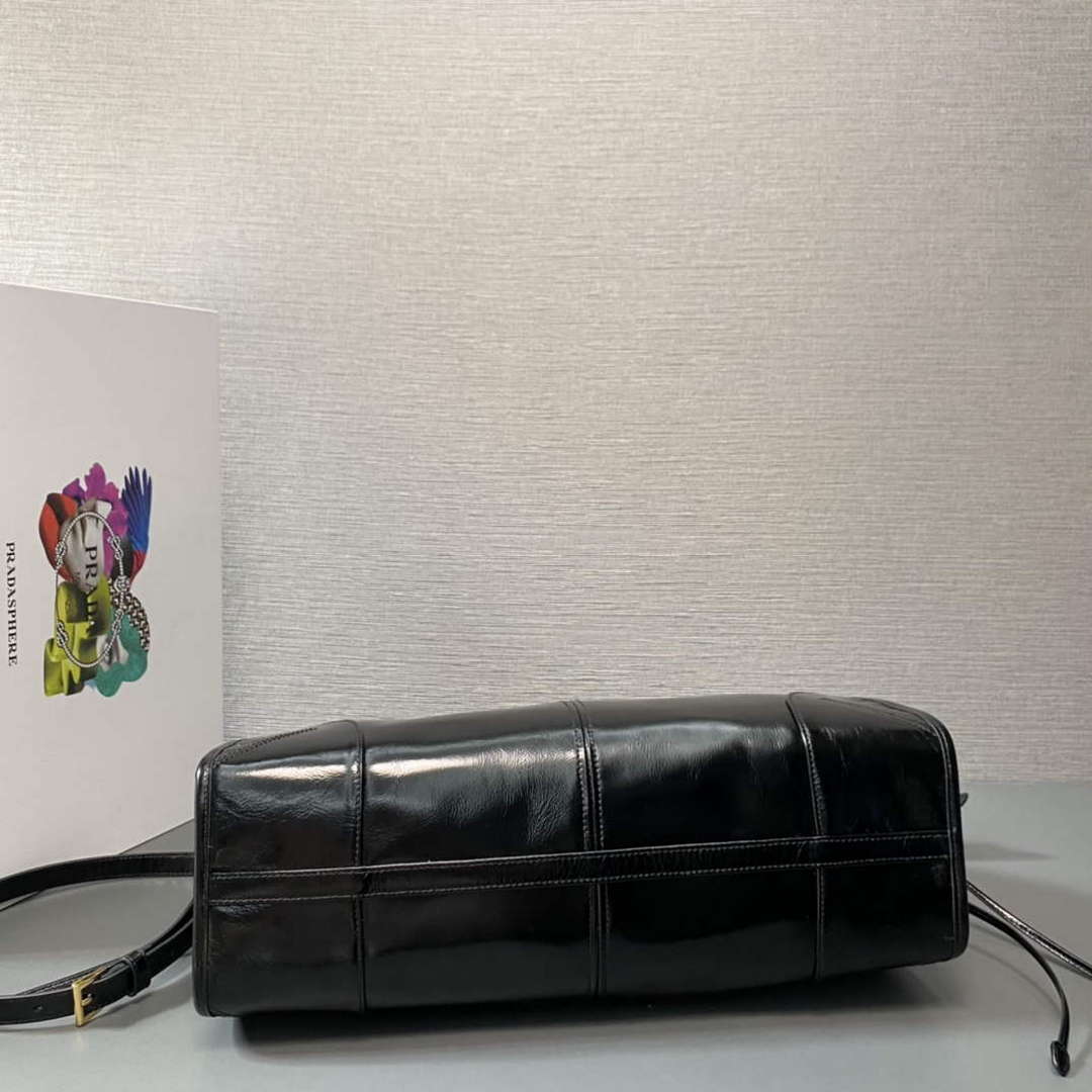Prada 1BA433 Large Leather Handbag Black