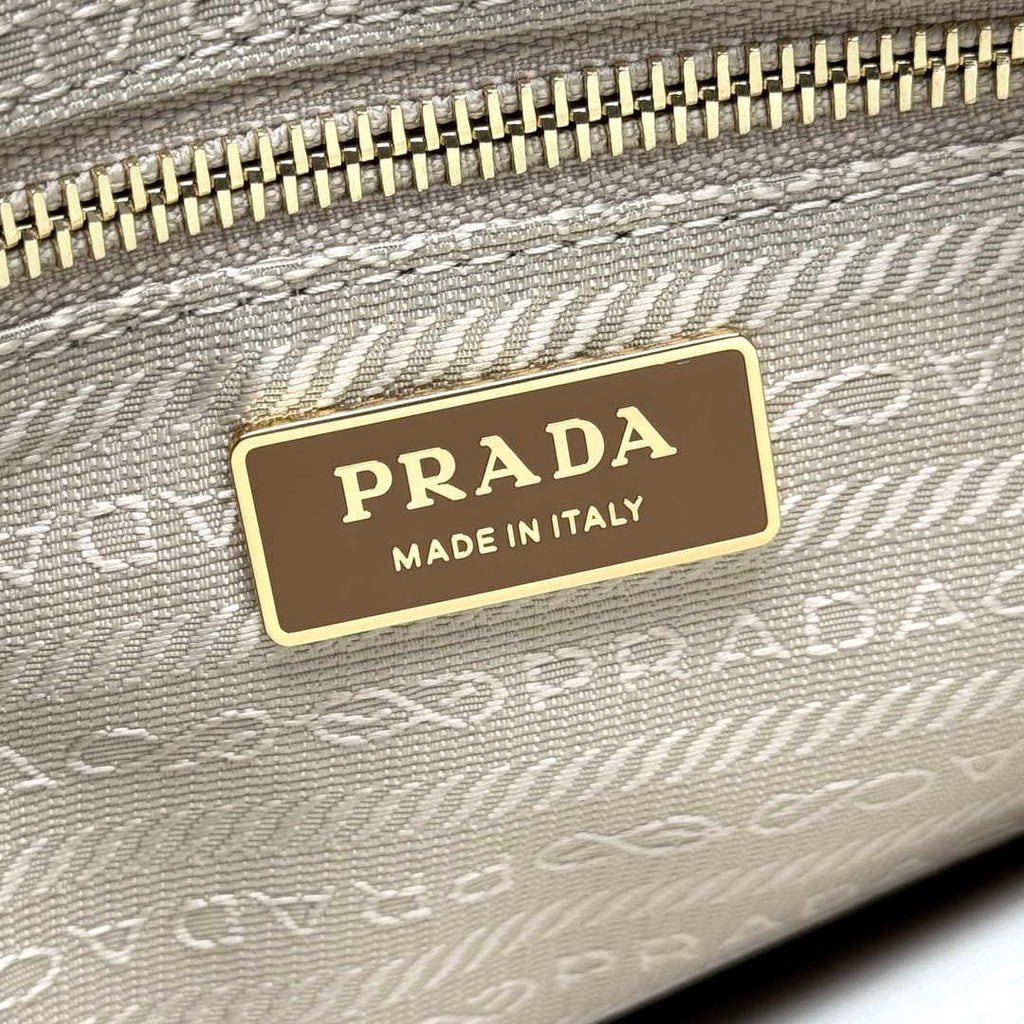 Prada 1BA433 Large Leather Handbag Brown