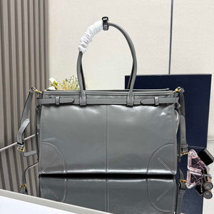 Prada 1BA433 Large Leather Handbag Gray - Default Title - View 2