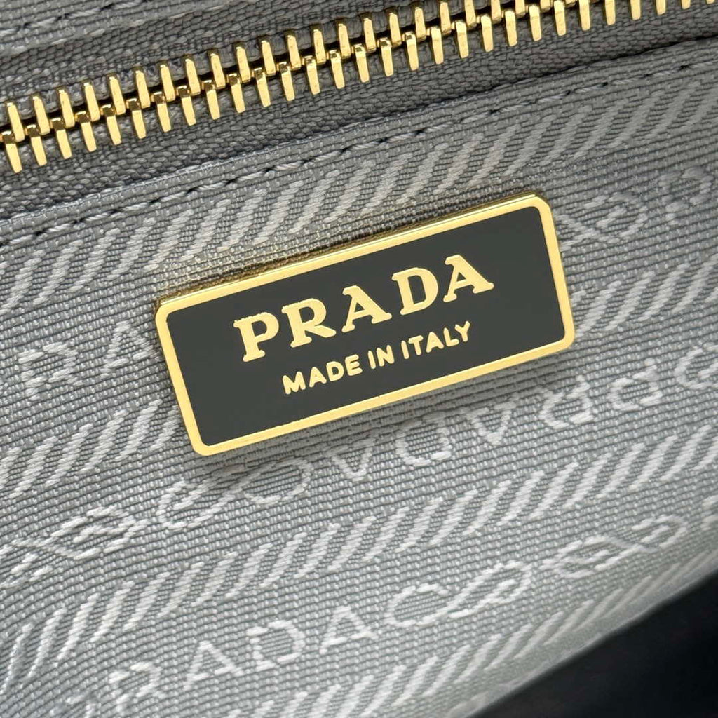 Prada 1BA433 Large Leather Handbag Gray