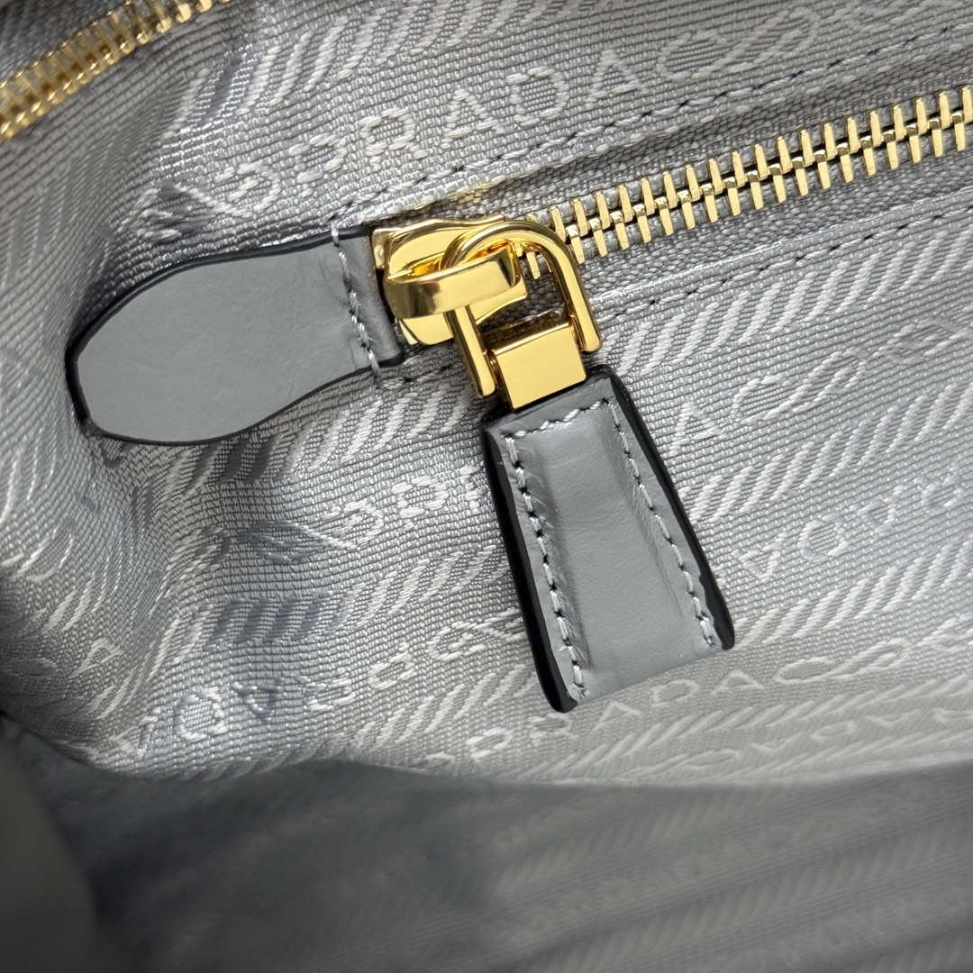 Prada 1BA433 Large Leather Handbag Gray