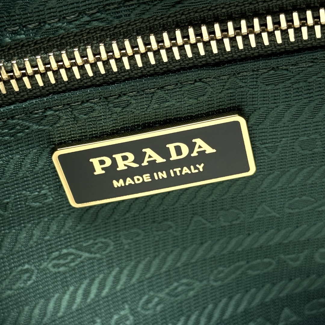 Prada 1BA433 Large Leather Handbag Green