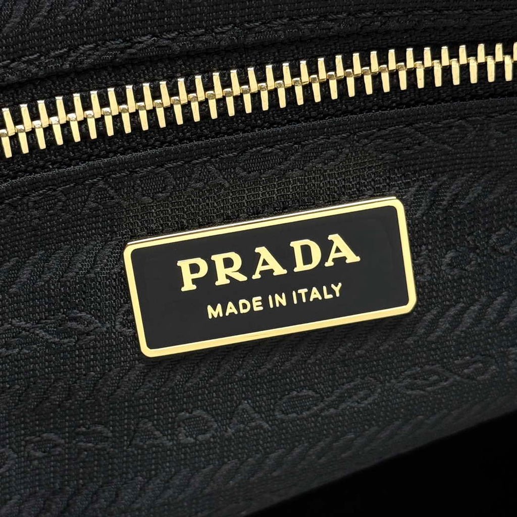 Prada 1BA433 Large Leather Handbag Navy Blue